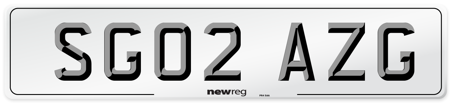 SG02 AZG Number Plate from New Reg